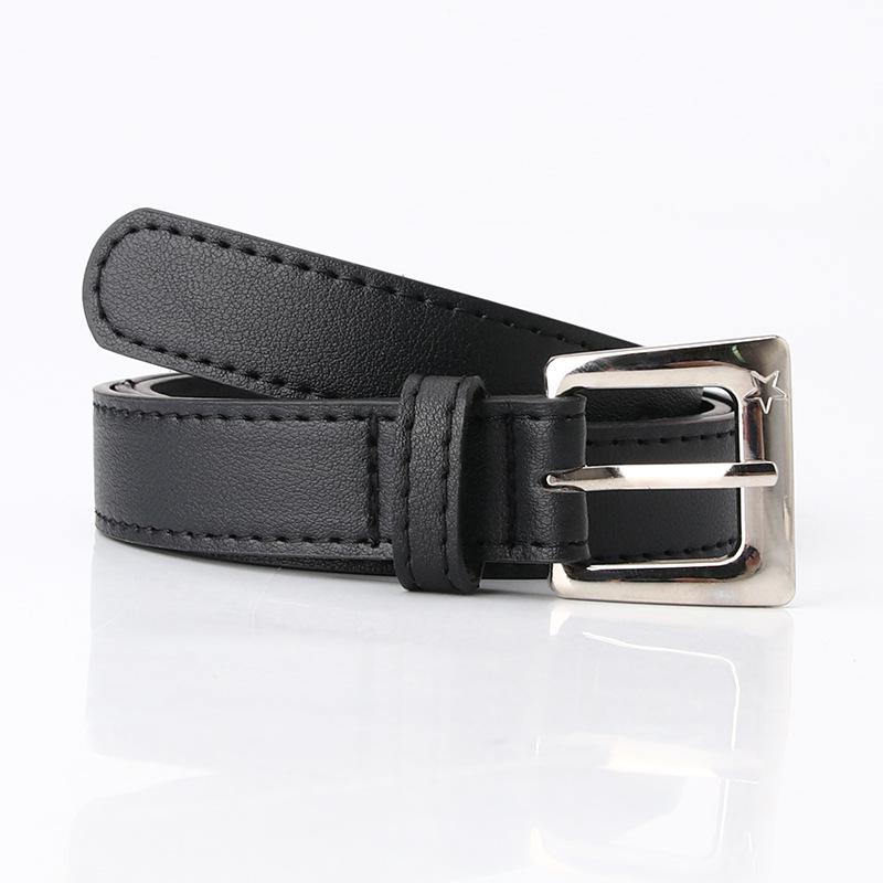 

Женский повседневный ремень с пряжкой-пином из искусственной кожи в корейском стиле чёрный