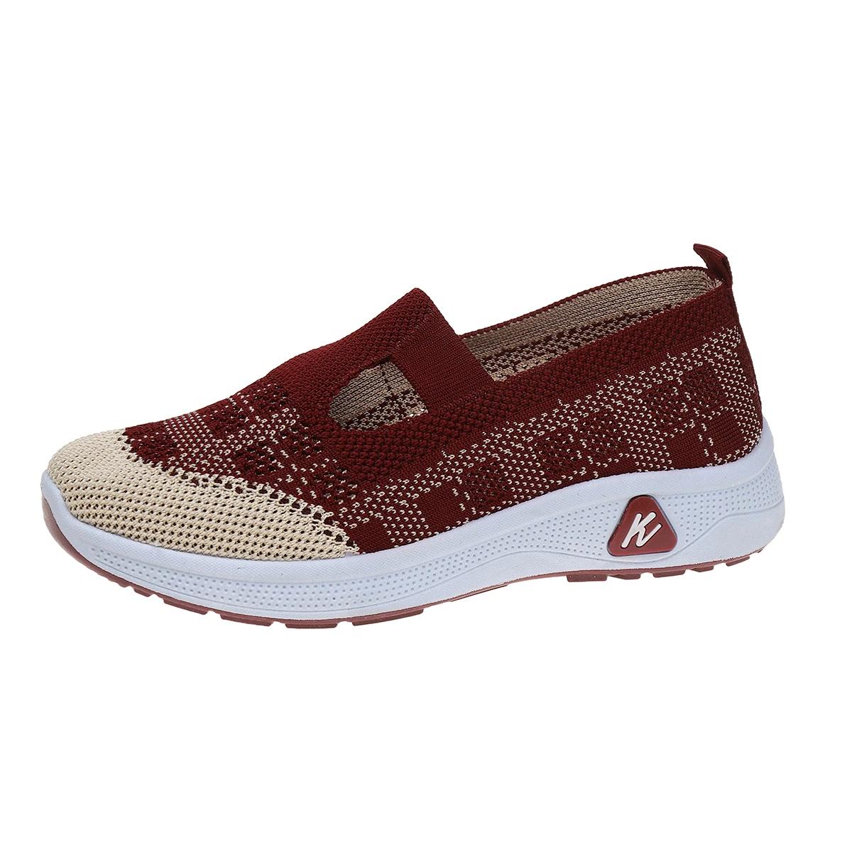 

2024 Новая женская обувь Модная цветная женская обувь в стиле темперамент Летняя дышащая и удобная обувь в сетку из клетчатой ткани 36