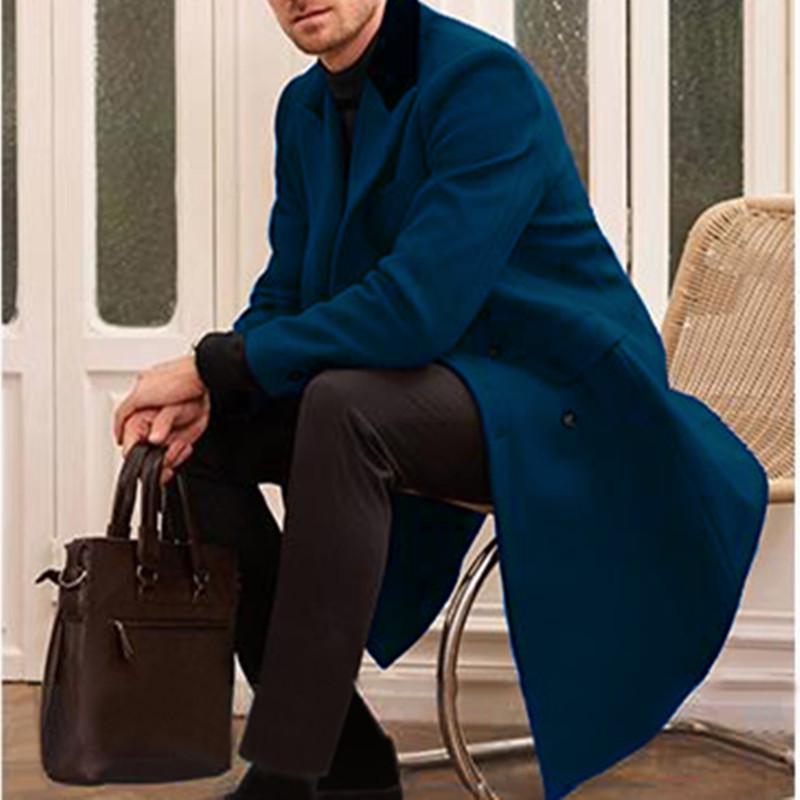 2024 European Plus Size Men's Woolen Coat - Casual Jacket for Stout Build