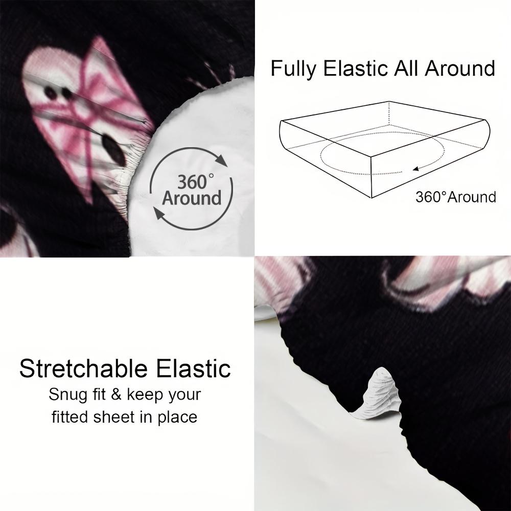 1Pc Halloween Fitted Sheet Lovely Ghost 3D Print 100% Polyester Cover Breathable Bedding Set Home Decor Without Pillowcases