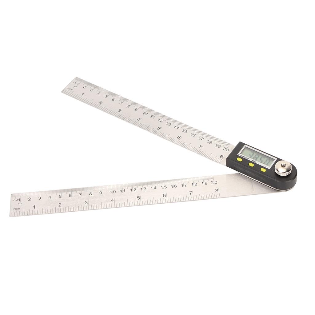 Digital Angle Ruler 200mm 0 to 360 Degree Stainless Steel Lock Function Angle Measuring Tool for Woodworking Craft DIY