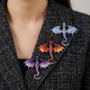 Zinc Zinc Zinc Alloy Crystal Wing Dragon Pin Colorful Rhinestone Animal Dragon Brooch  Daily Wear