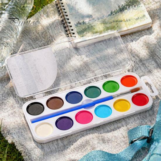 Art Supplies Watercolor Paint Set, Portable Washable Solid Palette, Bright Semi Dry Set Colors Pigment Kit, for Kids And Beginners Illustrations Safe