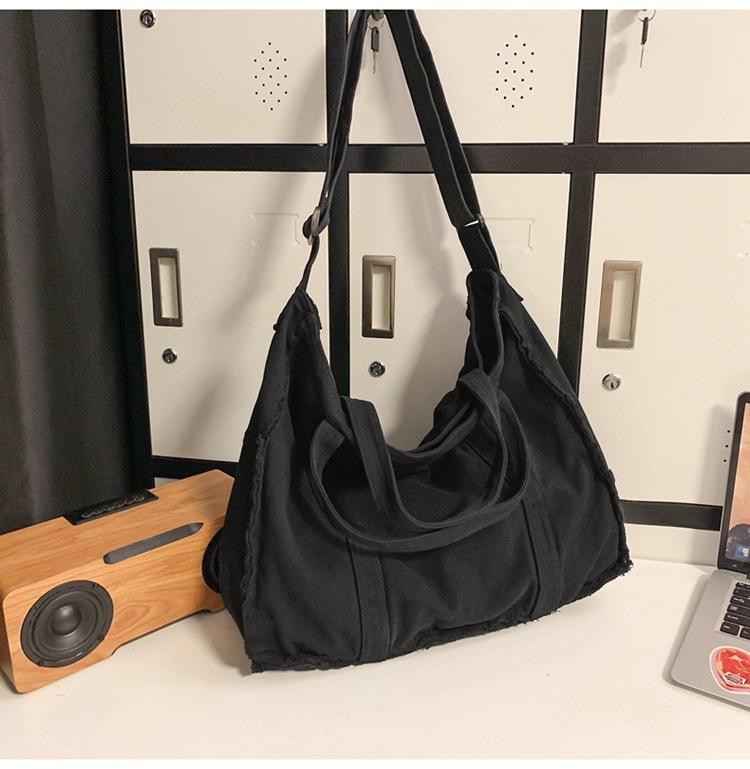 

Canvas Hobo Bag for Women Men Large Crossbody Shoulder Bag Totes Commuting Purses Shopping Handbag Satchels,raw edge crossbody