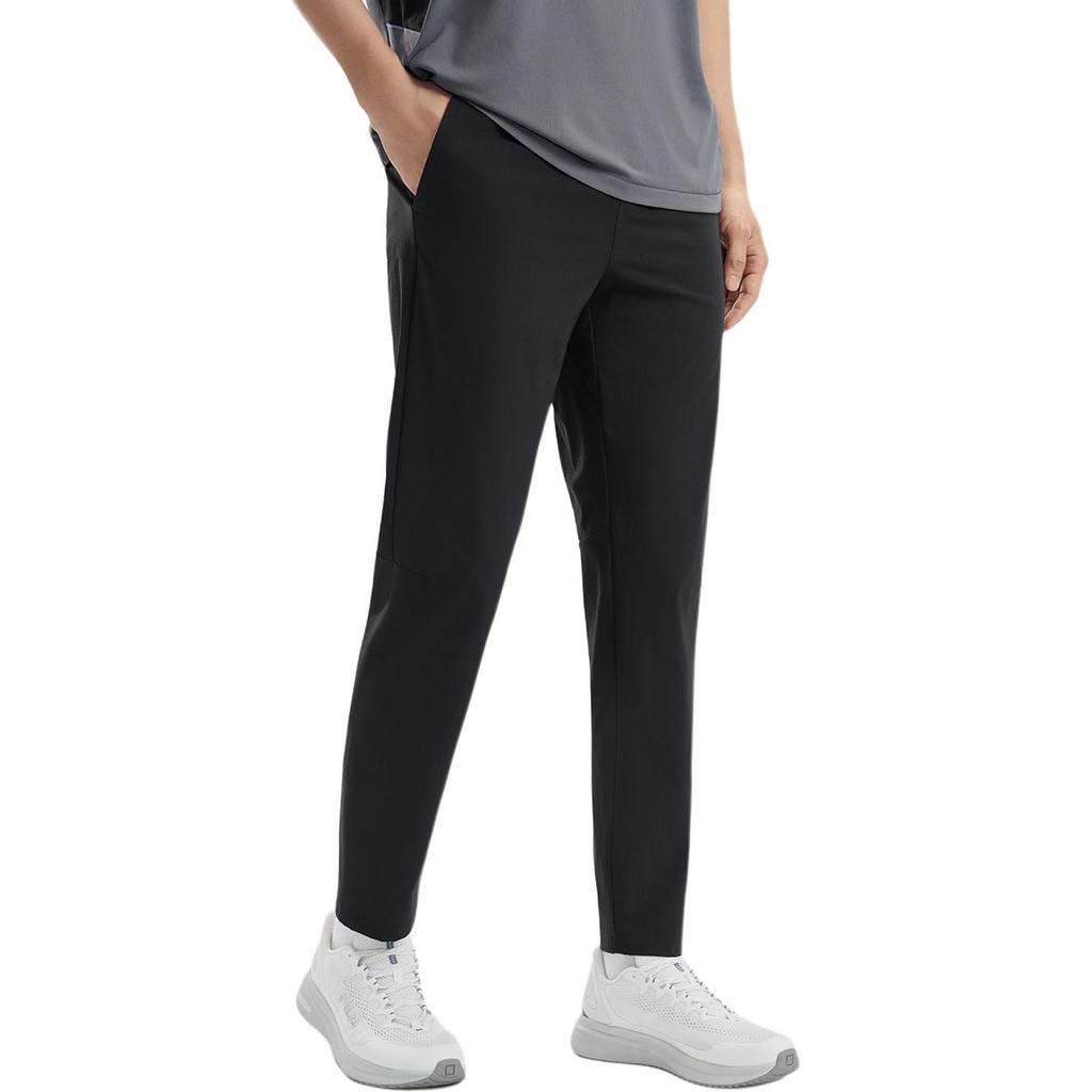 FILA A.P. Classic Minimalist Basic Sports Training Versatile Comfortable Solid Color Woven Casual Pants Men pants Deep-Black A11M621814FBK