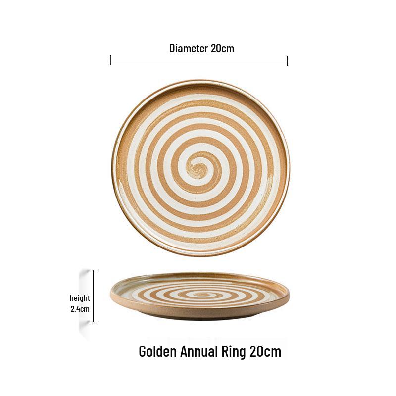 

Nordic Rough Pottery Plate for Western Cuisine - Ideal for Steak, Vegetables, and Cakes; Perfect for Restaurants and Homes.
