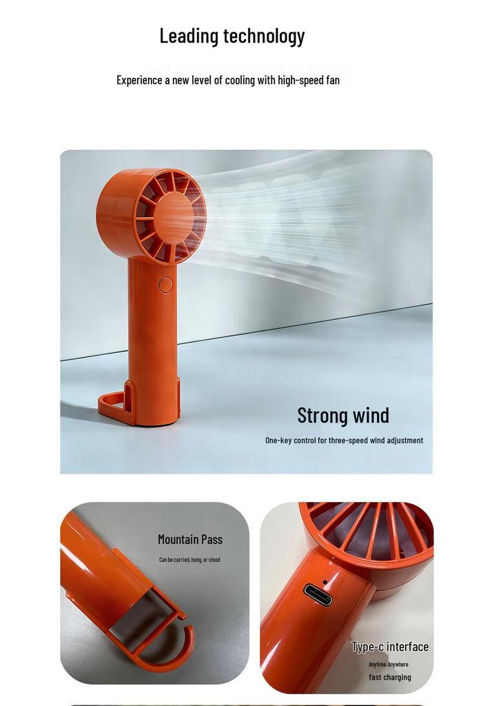 Cross26 Turbo Portable USB Rechargeable Handheld Small Fan Gift