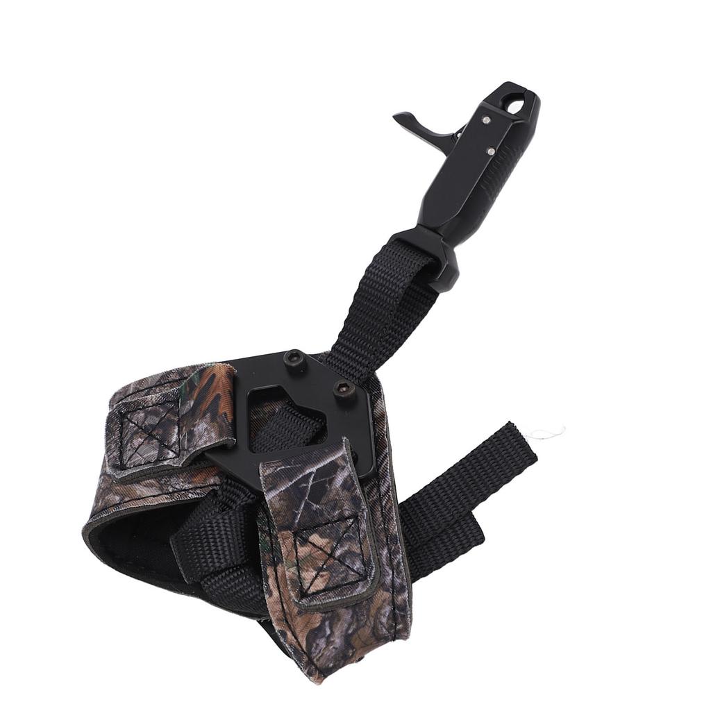 Archery Compound Bow Release Aid Adjustable Flexible Wrist Release Aid for Beginners Professionals Camouflage
