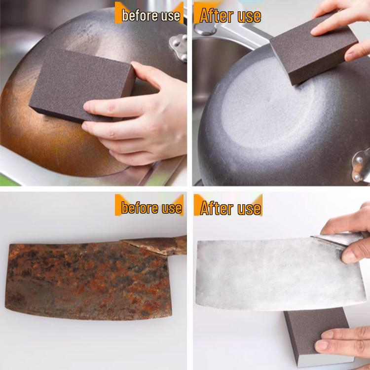 Magic Eraser Emery Sponge: Rust Remover & Descaling Kitchen Cleaning Brush