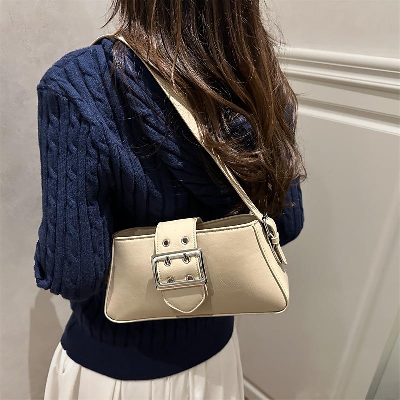 Vintage Schloss Design PU Umhängetaschen für Damen Einfache einfarbige Damen Achseltasche Lässige Femlae Phe Handtaschen Geldbörse