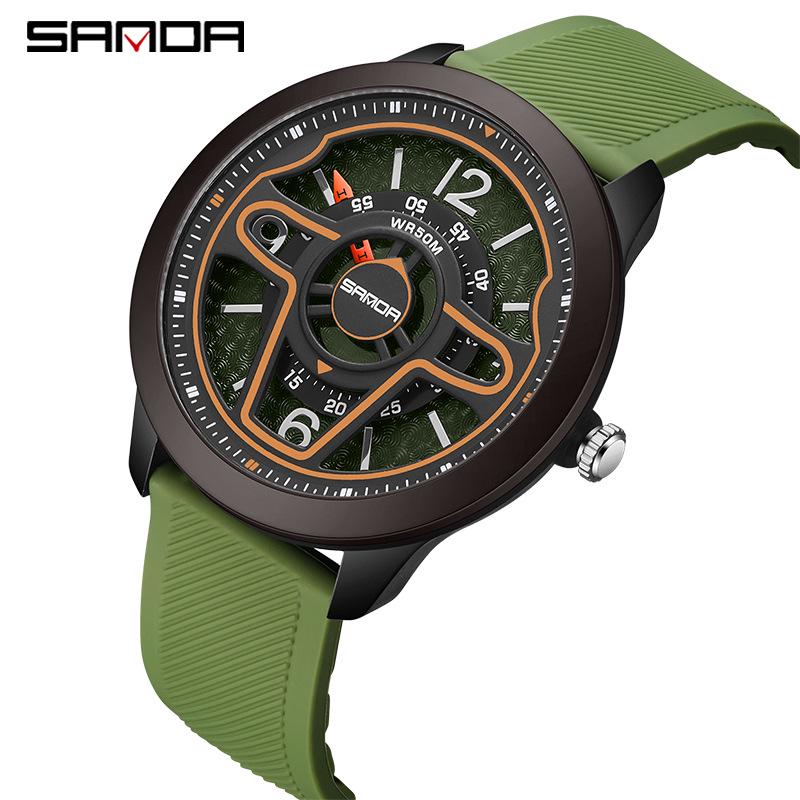 SANDA Youth Waterproof Quartz Sports Watch - Trendy Casual Wristwatch for Men