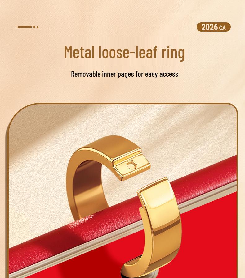 Calendario de Oficina de Cuero Personalizado 2026: Adorno de Calendario de Mesa Mensual Creativo para Negocios y Promociones