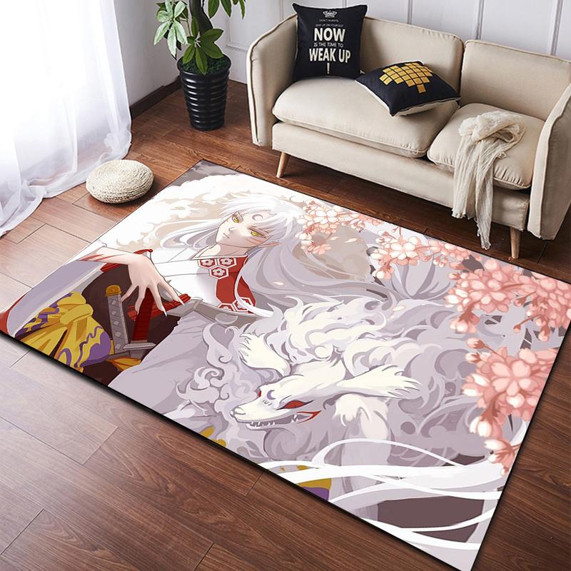 Anime Inuyasha Carpet Kitchen MatEntrance Doormat Bedroom Floor Decoration Living Room Carpet Bathroom Anti-slip Rugs