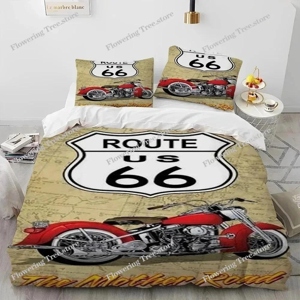 3D Print Historic Route 66,Mother Road,Comforter Bedding Set,Duvet Cover Bed Set Quilt Pillowcase,king Queen Size Bedding Set029
