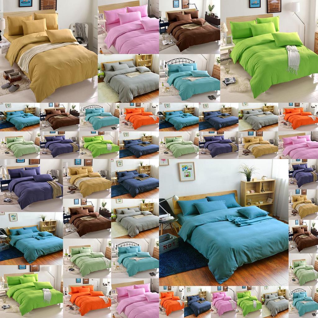 Luxuriously Soft Bedding Set With Pure Color Duvet Cover And Pillowcases