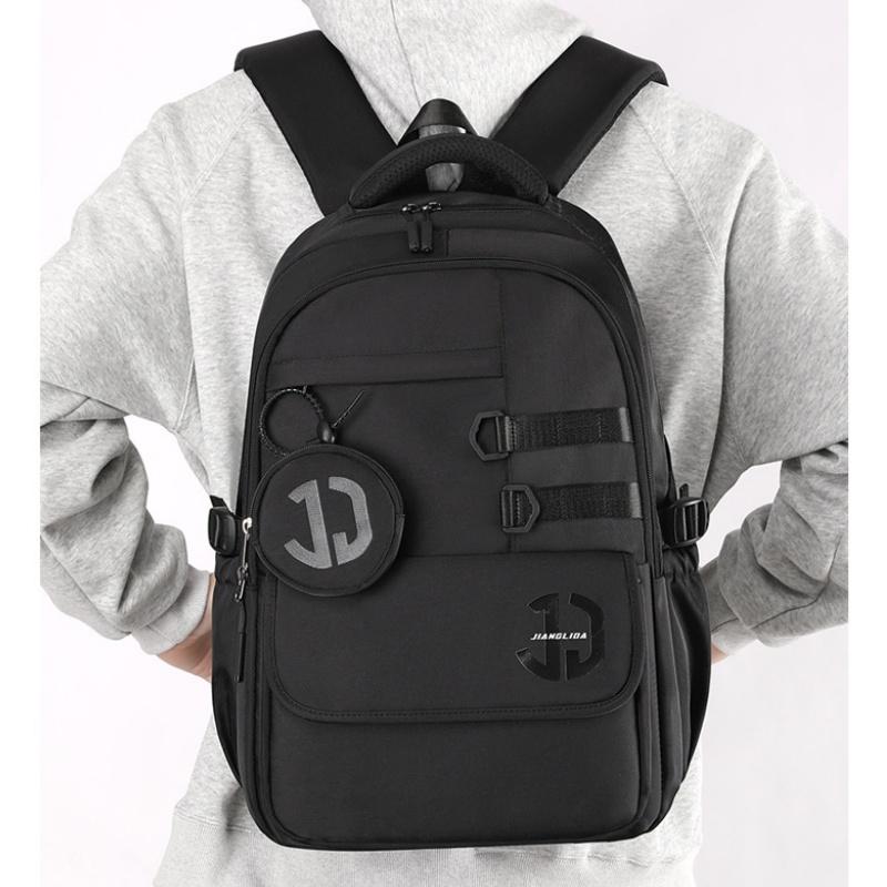 New High-end Nylon Junior High School Student School Bags College Boy Large Capacity Waterproof Travel Backpacks Lightweight Wear-resistant Rucksack