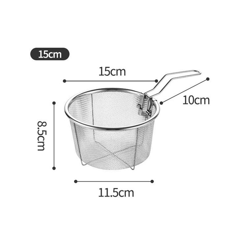 Stainless Steel Frying Basket,Household Draining Strainer Baskets for Noodle Dumplings,Multipurpose Chips Frying Strainer Mesh