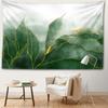 White Green Gilded Leaf Printed Tapestry, Modern Art Style Room Bedroom Study Living Room Wall Hanging Art Wall Decoration