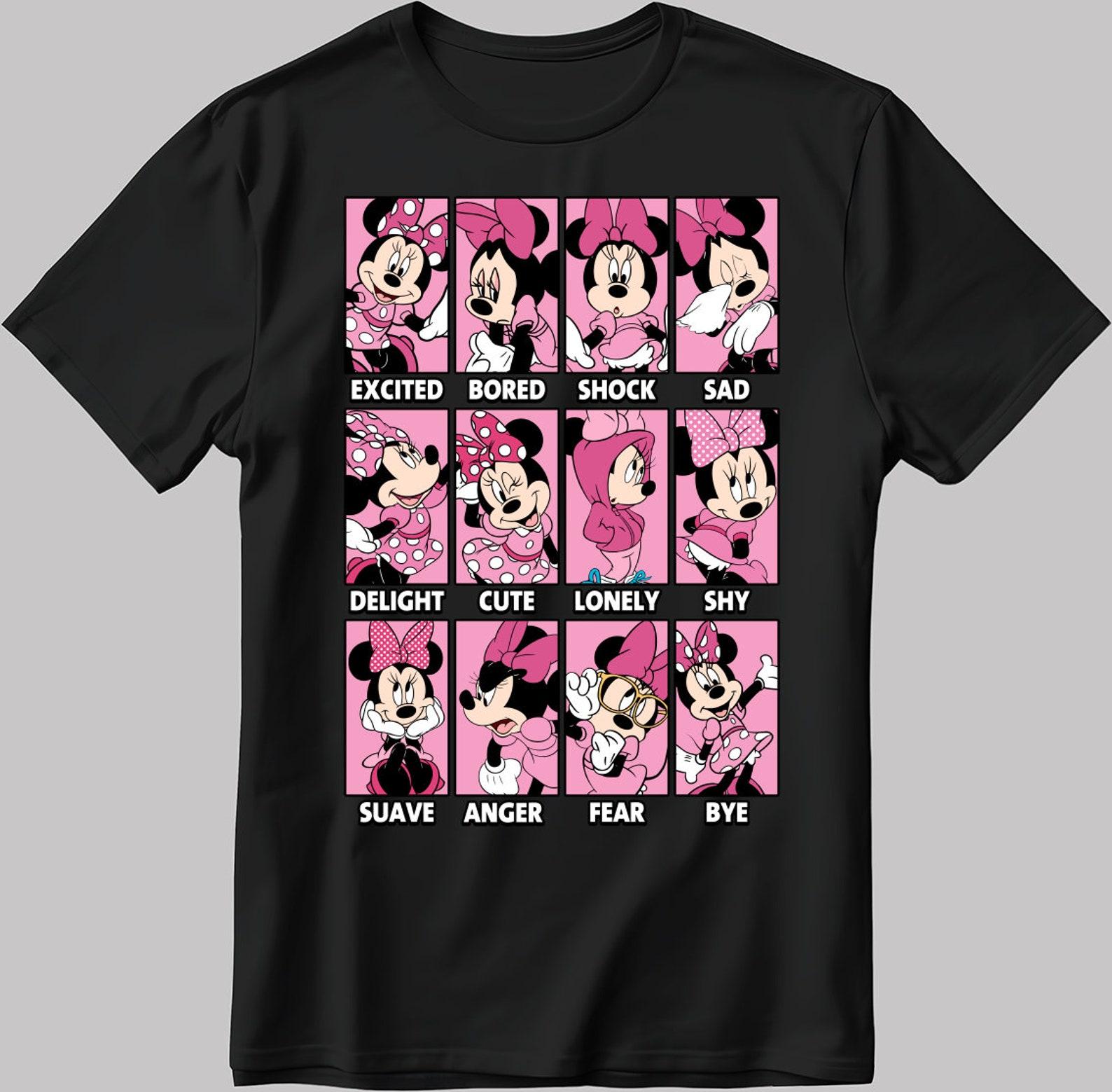 Minnie Mouse Moods Short Sleeve White-Black Men s / Women s T-Shirt C545 4XL