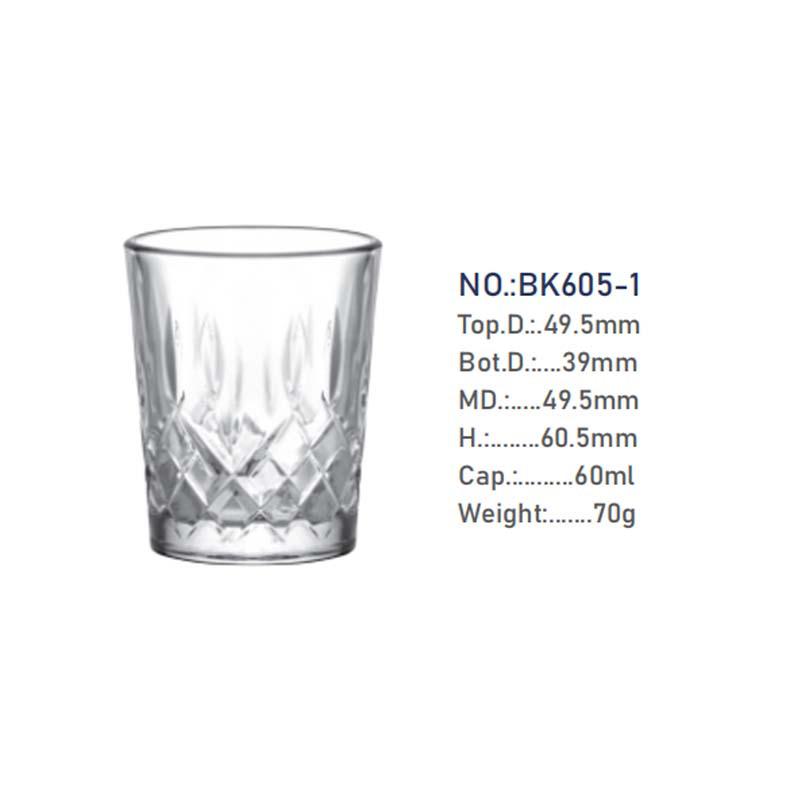 Engraved Flower Brandy & Whiskey Shot Glass - Thickened One-Shot Baijiu & Liqueur Cup Engraved Flower Baijiu Cup