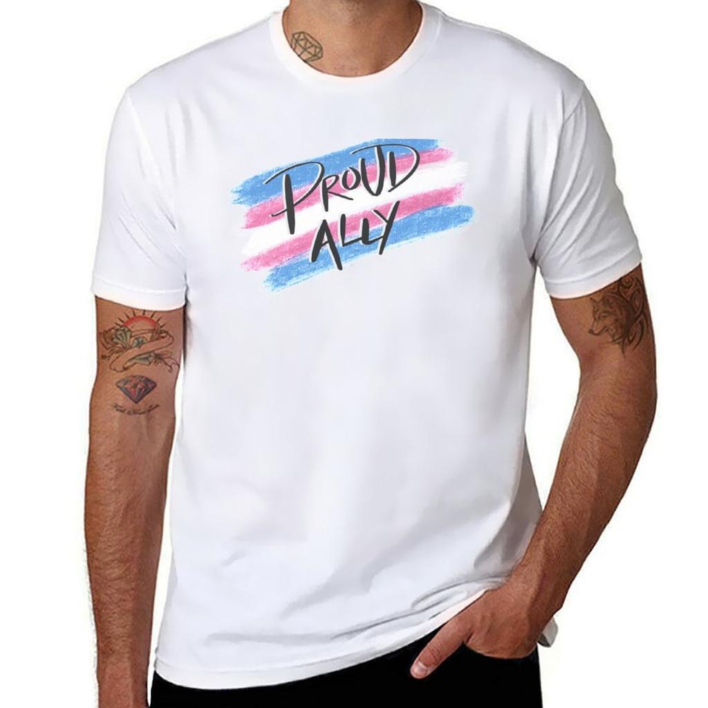 Proud Trans Ally Tshirt Street Style Casual Tee Shirt