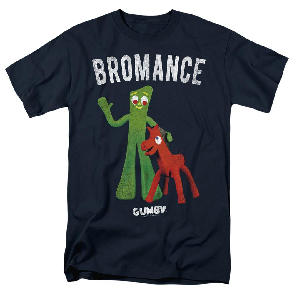 Gumby - Bromance - Adult Unisex Short Sleeve T-Shirt - Blue XL
