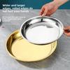 Durable Stainless Steel Round Plate Shallow Tray Easy Clean Rustproof Outdoor Camping Tray Flat Baking Cake Plate Restaurant