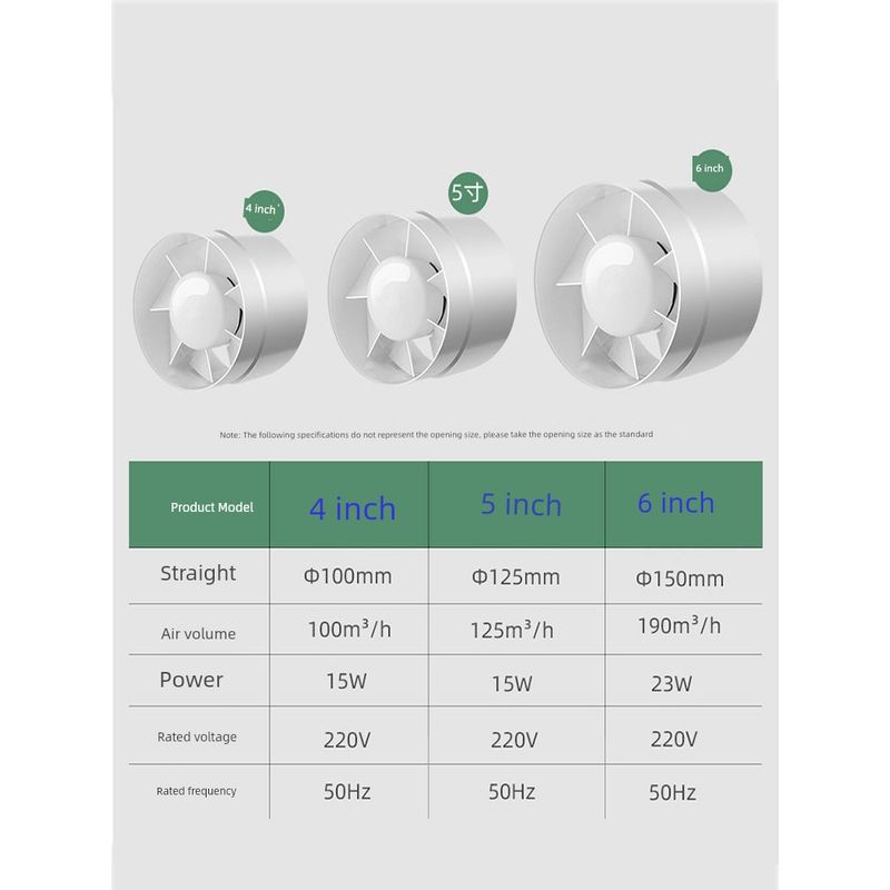 Exhaust Fan Ventilating Fan Kitchen For Home Ventilator High Power Range Hood Exhaust Fan Strong Exhaust Fan Commercial