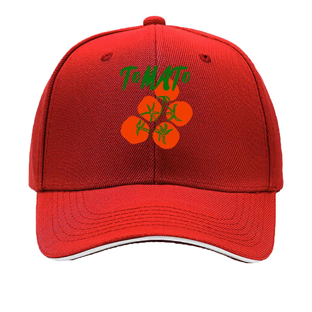 Tomato Tomato Garden Aesthetic Red Tomato Illustration Sandwich Baseball Cap Unisex Women Sun Cap Outdoor Workouts Hat One Size