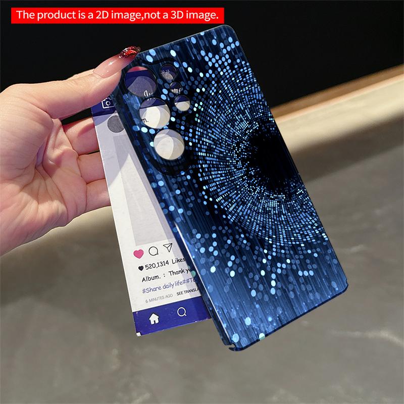 2DFlat Samsung phone case Blue Digital Spiral Dot Pattern Phone Case Applicable to Galaxy S22 S23 S24 S25ULTRA S26 A12 A13 A14 A15 A16