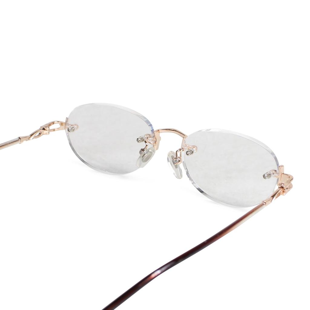 Hodogaya Electronic Sales Reading Stylish Metal (Hodogayadenshihanbai) Glasses, Frame, Rimless, Two-Point Frame, +1.50 Power, Lightweight, Gold,