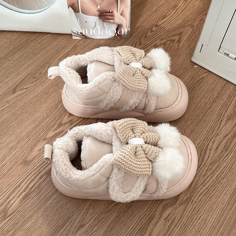 Cute cartoon Shirley Mei snow boots women's 2025 winter new models wear comfortable thickened Velcro velvet cotton shoes