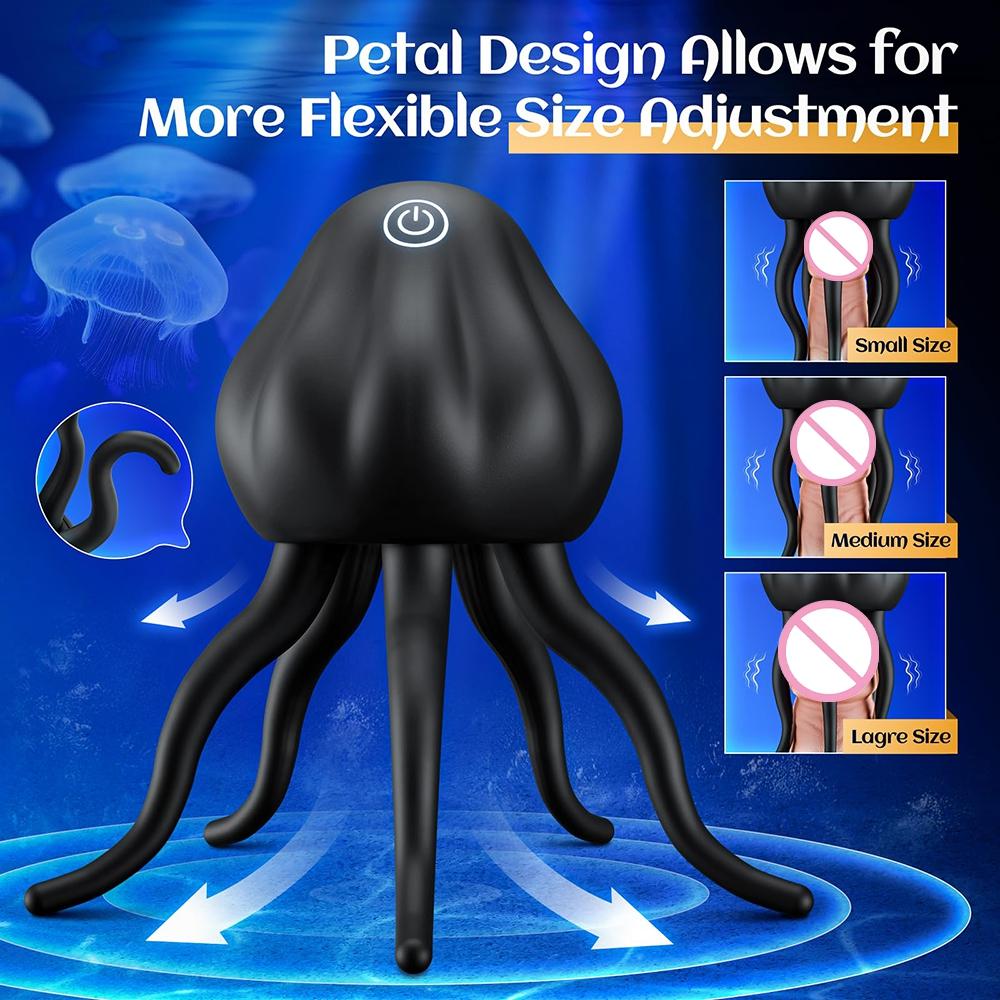 Delayed Vibrate Jellyfish Penis Trainer Penis Clit Nipple Massager Male Glans Vibrators Ejaculation Adult Masturbation Sex Toys