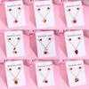 Strawberry Cherry Micro-Inlaid Necklace Stud Earrings Set, Light Luxury And Sweet 304 Stainless Steel Design Collarbone Chain