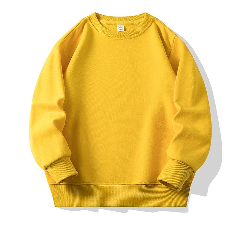 Yite Unisex Kids  Lightweight Cotton Sweatshirt - Solid Color, Terry Cloth, Trendy Top for Kindergarten 110 cm жёлтый