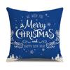 Blue Christmas Linen Pillow Cover New Digital Printing Simple Cushion Cover Cushion Cover