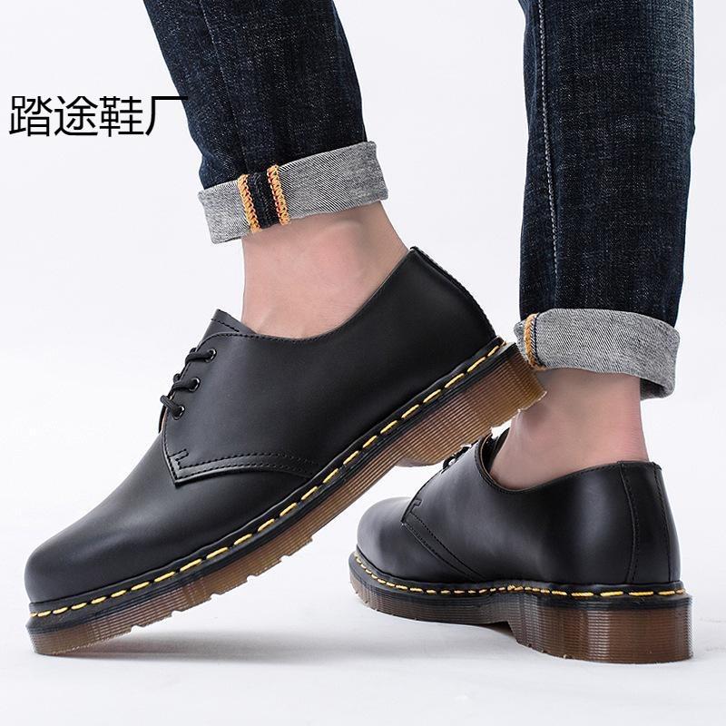 Hot-selling low-top small leather shoes men's leather large-size short boots round head men's and women's couple casual tooling shoes