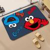 animation-S-Sesame Street Elmo Red Circle Floor Mat Diatomite Bath Mat, Quick Dry Absorbent Non-Slip Door Mat