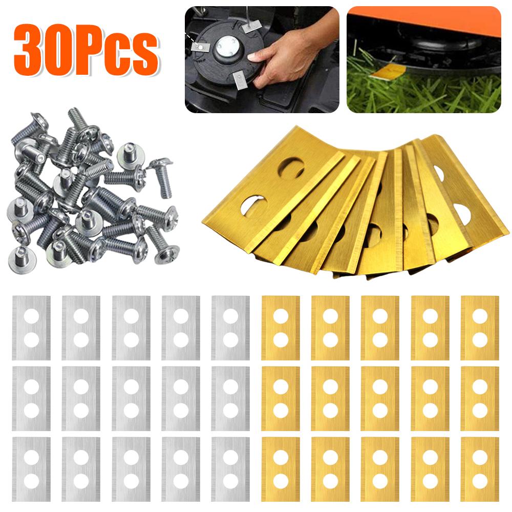 30PCS Lawn Mower Stainless Steel Replacement Blades 2-hole Design Mower Blade for Mammotion Luba Robot Lawn Mowers