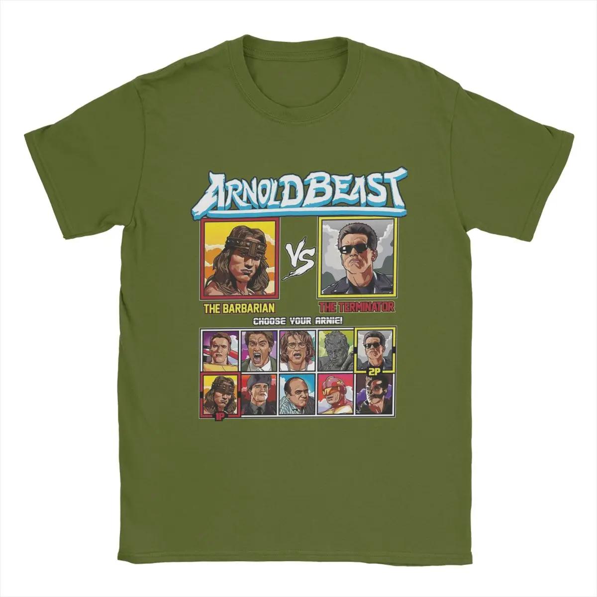 

Футболки с изображением Арнольда Шварценеггера, бойца Арнольда Зверя, мужские, из чистого хлопка, забавная футболка с круглым вырезом, футболка с коротким рукавом, одежда в подарок 4XL