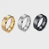 Men's European and American Frosted Diamond Stainless Steel Titanium Ring