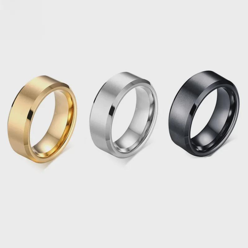 Men's European and American Frosted Diamond Stainless Steel Titanium Ring