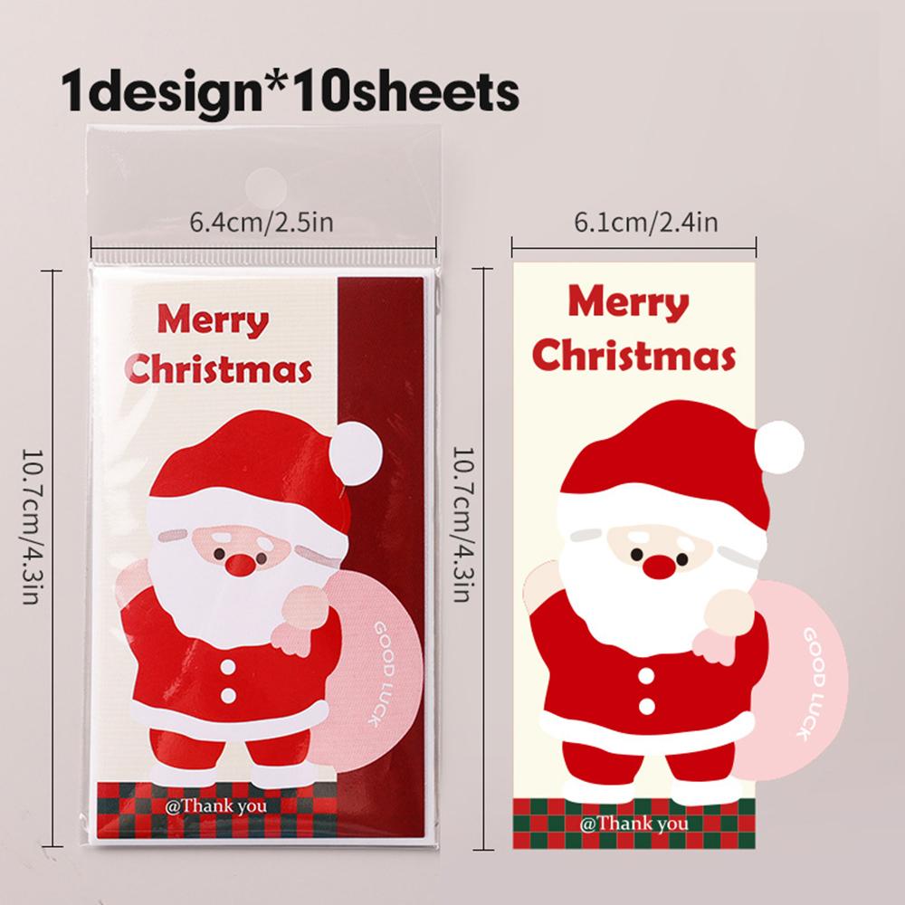

10Pcs 6.4cm*10.7cm Merry Christmas Rectangle Santa Claus Gift Decorative Package Stickers Wrapping Gift Box Label Christmas Tags