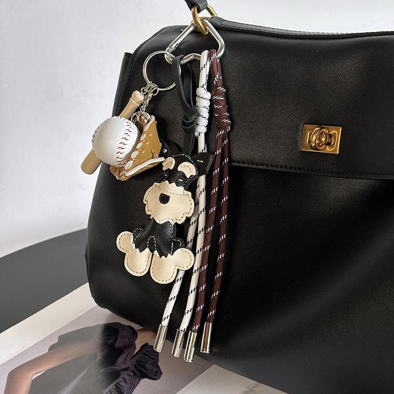 Yogodlns Cute Dog Hangbag Hanging Schnauzer Handmade Braided Rope Bag Pendant Gift Backpack Decorative Accessories