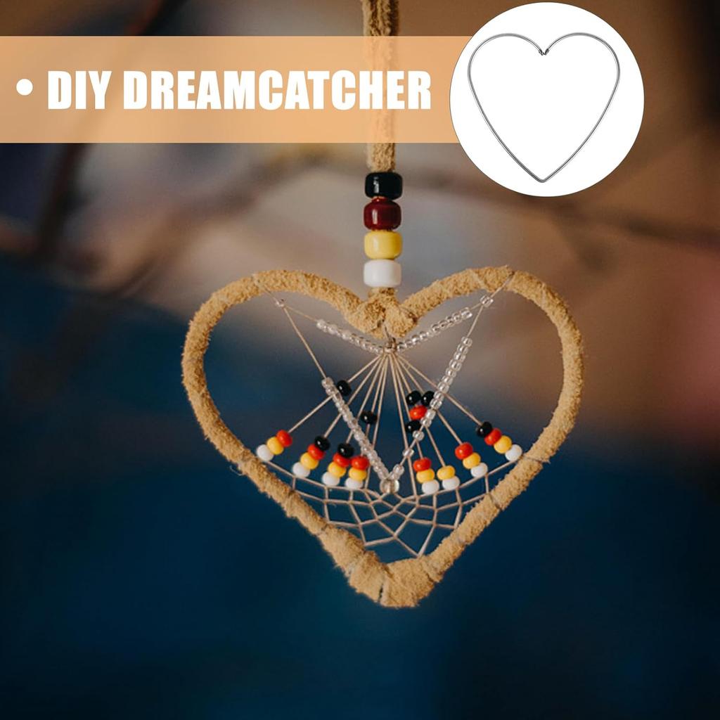 BESPORTBLE Dream Catcher Hoop: Heart Shaped Hoop Metal Rings Hoops Heart Shape Macrame Rings Hoops for DIY Craft Dream Catcher 12cm 10Pcs