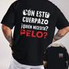 WHO NEEDS HAIR With THIS BODY Motorcycle Double Sided Print T-Shirt Men's Summer Short-sleeved O-Neck Casual Streetwear Tops Tee