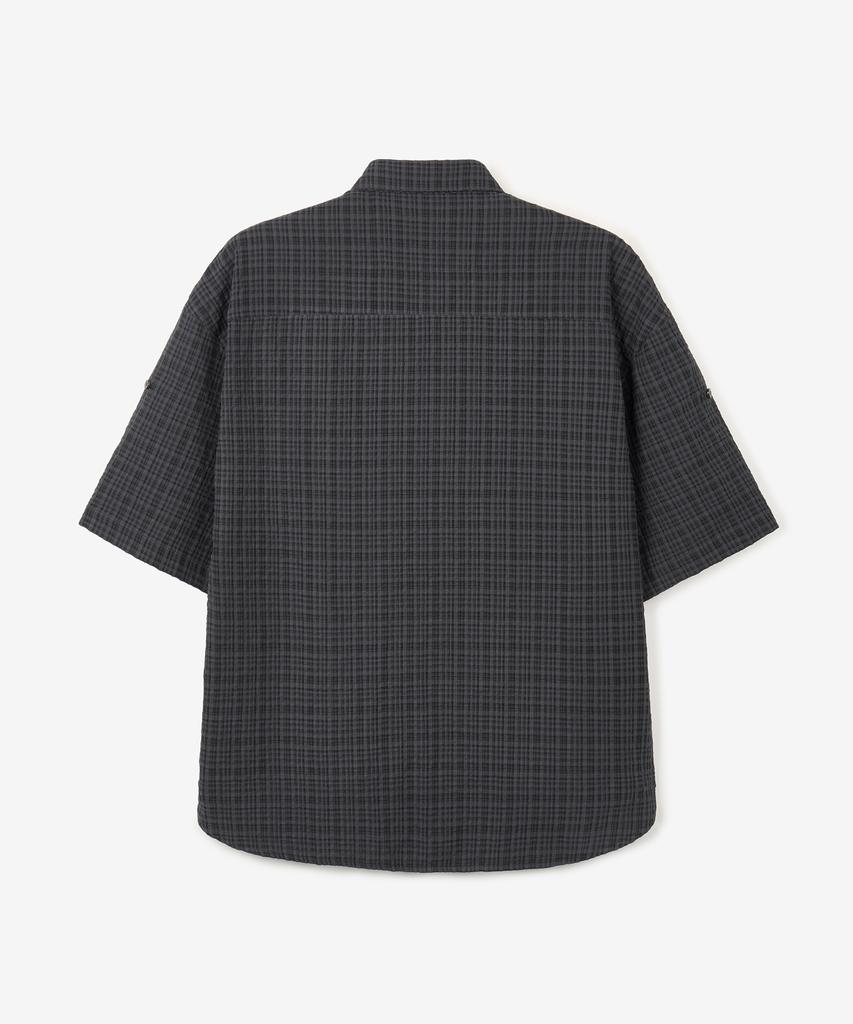 Dei [Summer] Roll-Up Two-Pocket Check Half Shirt