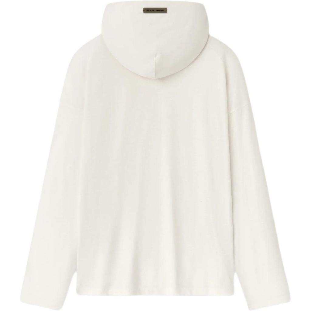 Fear of God Essentials Embroidered Classic Hooded Long-Sleeve Ivory Women Tops White 125HO257042FW