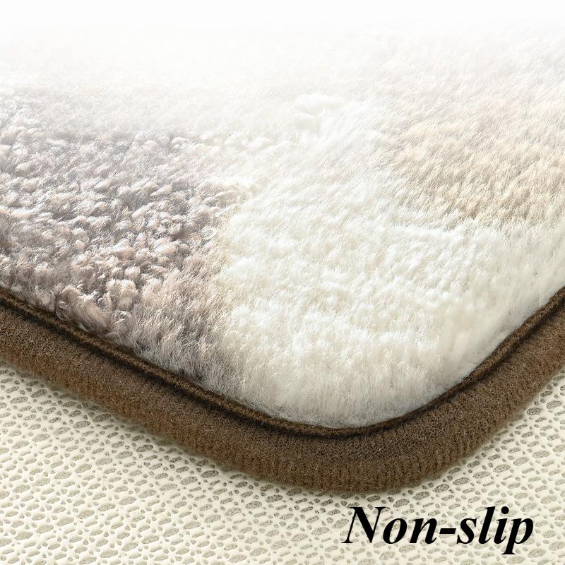 Fleece-lined Entrance Door Mat, Absorbent Floor Mat, Living Room Carpet, Bathroom Non-slip Foot Mat