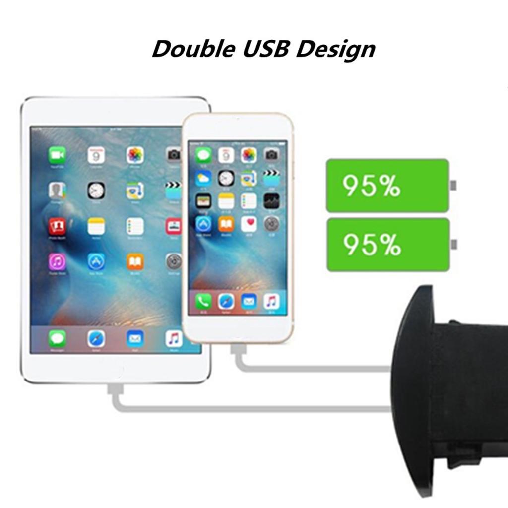 Car Waterproof Cigarette Lighter Socket Dual Usb Car Charger With Led Lighting Charger Power Adapter